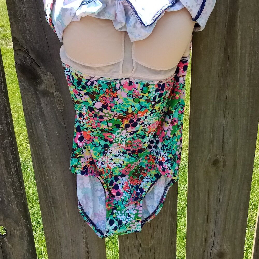 Rose Marie Reid Swimsuit One Piece Modest Print Size 12 Multicolor Padded - Picture 9 of 14